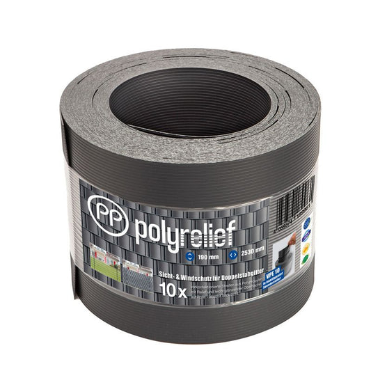 10 x Wind- und Sichtschutz |PP| polyrelief - 2530 - inkl. Versand