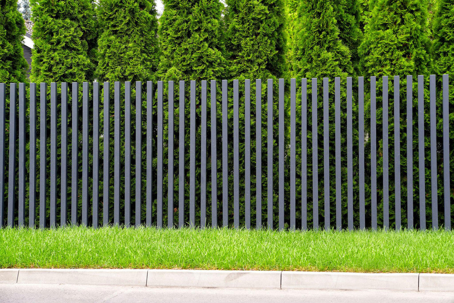 Stelenzaun MANHATTAN Alu, Anthrazit RAL 7016, Produktansicht 5