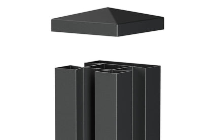 Aluzaun Komplettset VIDUAL pure 100 D09, anthrazit (RAL 7016 Feinstruktur) – Produkt- / Systemansicht. Serien-/Systembeispiel; Farbe, Maße oder Ausführung können abweichen.