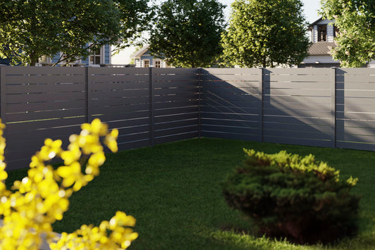 Aluzaun Komplettset VIDUAL line 150 D10, anthrazit (RAL 7016 Feinstruktur) – Produktansicht