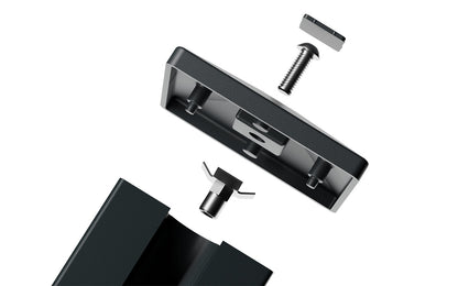 Aluzaun Komplettset VIDUAL line 150 D28, anthrazit (RAL 7016 Feinstruktur) – Produkt- / Systemansicht. Serien-/Systembeispiel; Farbe, Maße oder Ausführung können abweichen.